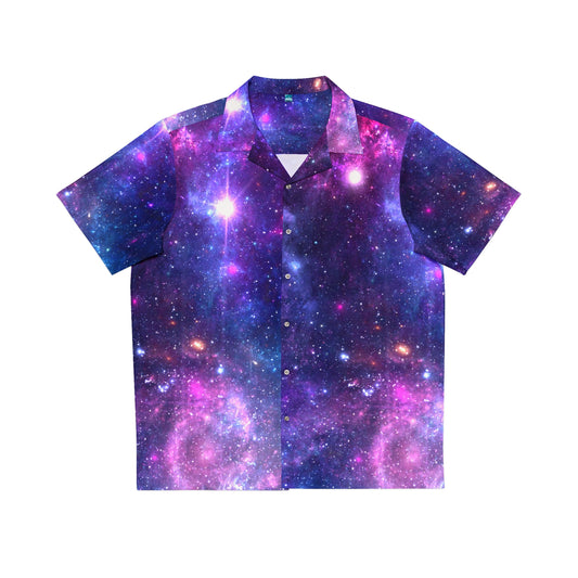 Purple Beyond the Stars Outer Space Out of this World Men's Hawaiian Shirt (AOP)