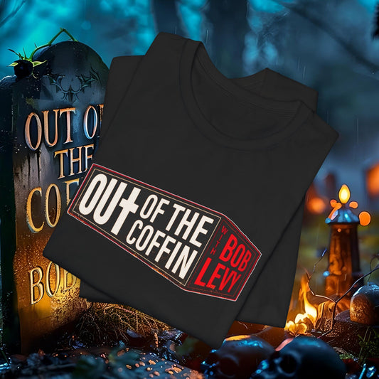 Out of the Coffin with the Rev Bob Levy No Stress Tee #levyverse In Multiple Sizes