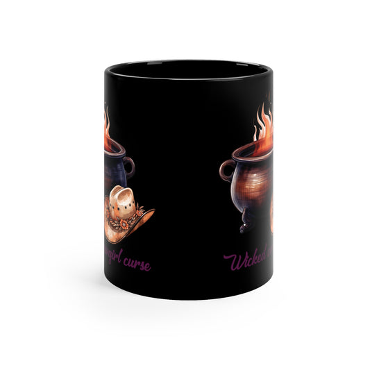 Wicked Cowgirl Curse position 11oz Black Mug