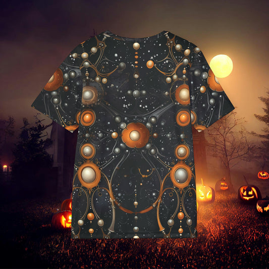 Halloween Yellow Orange Orbs Floating oozing and Dark Streaks Men's Sports Jersey (AOP)