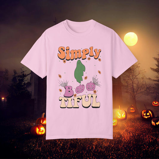 Simply Bootiful Retro Groovy Halloween Unisex Garment-Dyed T-shirt Gifts for Her Gifts for him