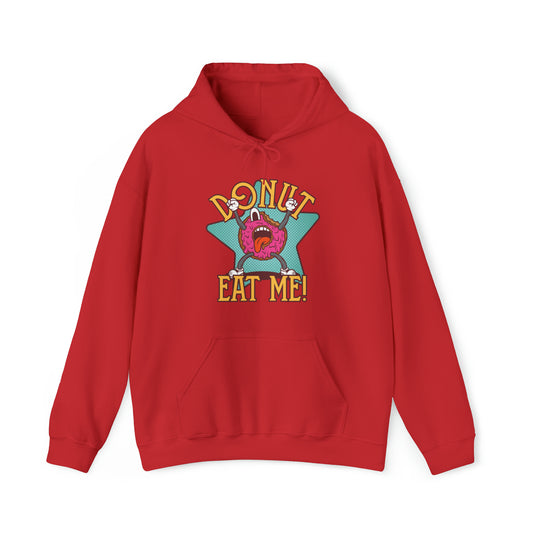 "DirkyThreadz Donut Panic Hoodie - Quirky Cartoon Design for Fun Style"