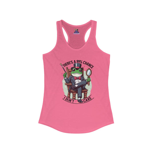 Froggy Indifference: The Chic Racerback Statement Women's Ideal Racerback Tank