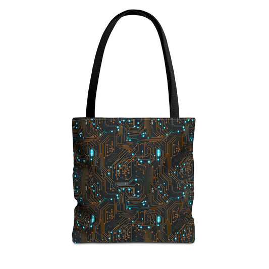 Golden Circuit Board AOP Tote Bag