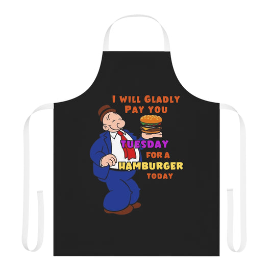 Popeye's Friend Wimpy All Over Print Apron - 'I'll Gladly Pay You Tuesday for a Hamburger Today' (AOP)
