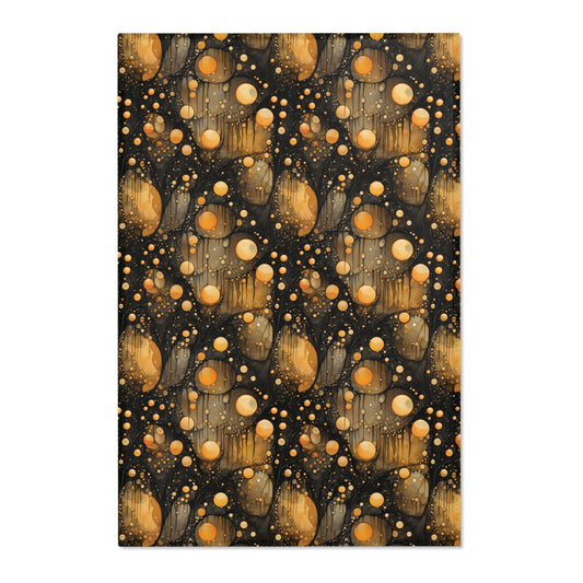 Halloween Yellow Orange Floating Blobs and Dark Area Rugs