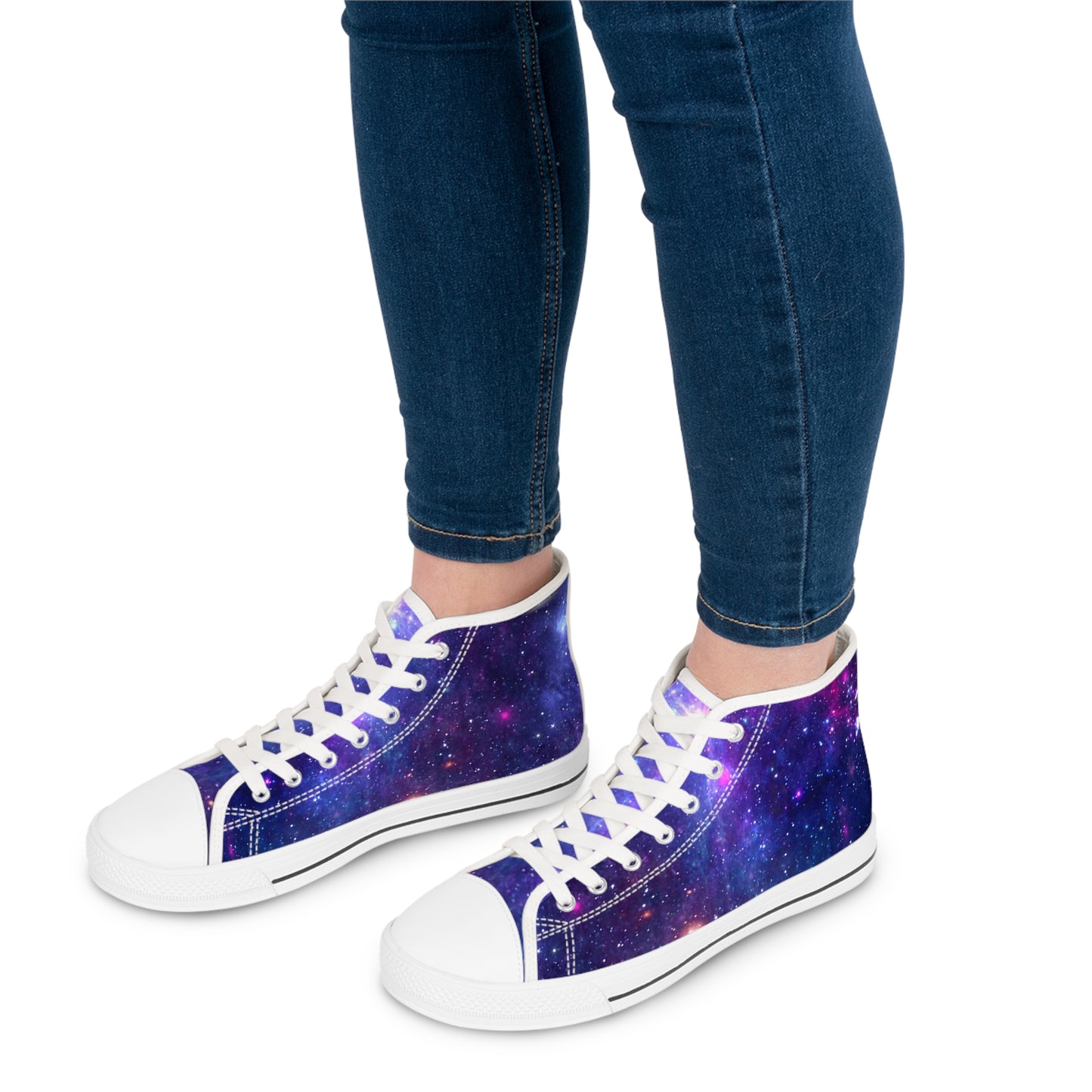 Purple Beyond the Stars Outer Space Out of this World Women's High Top Sneakers