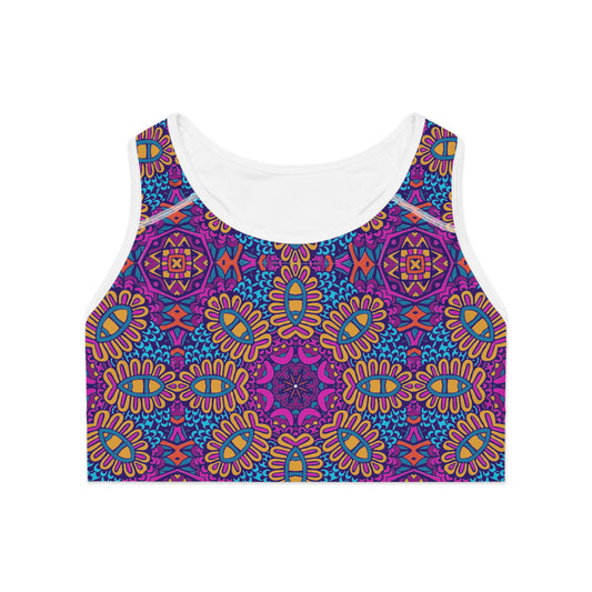 Pink & Purple Boho Dream Women's Sports Bra Sports Bra (AOP)