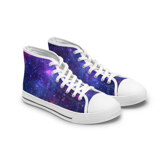 Purple Beyond the Stars Outer Space Out of this World Women's High Top Sneakers