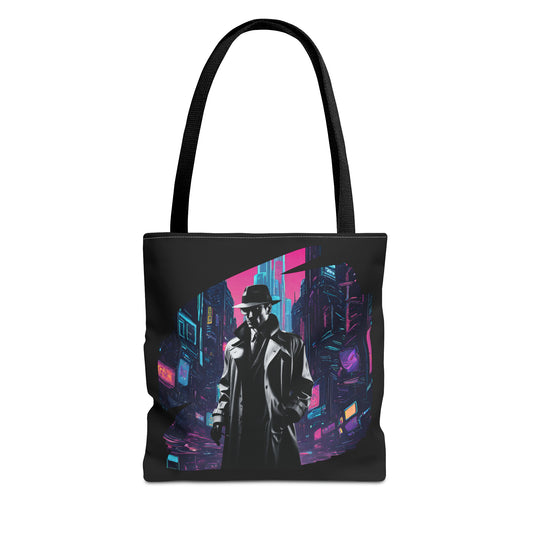 Cyberpunk Chic Film Noir Detective AOP Tote Bag