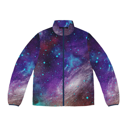 Outer Space Out of this World Men's Puffer Jacket (AOP)