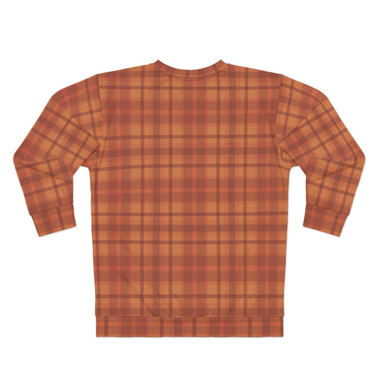 Vintage Blue Truck and Plaid Pattern Fall Unisex Sweatshirt (AOP) - Celebrate the Season in Style