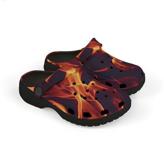 Kids Flame-Pattern, Fun Kids Footwear, Summer Clogs, Outdoor Slip-Ons, Unique Play Shoes, Birthday Gift Idea