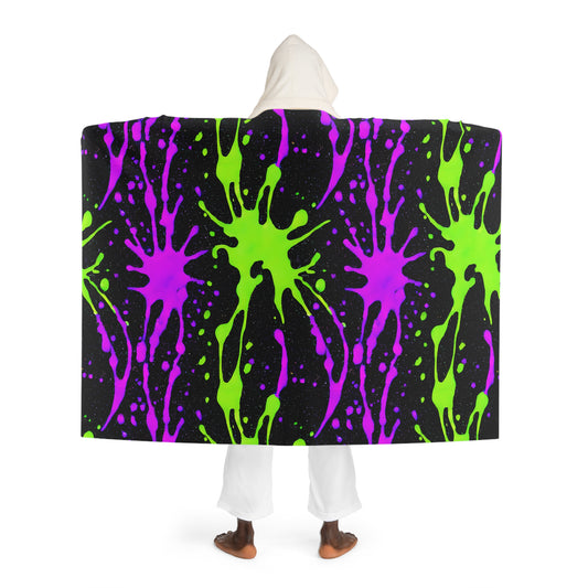 Splatter Snuggle Hooded Sherpa Blanket