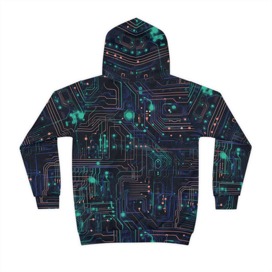 Pixel Pop: Neon Circuit Hoodie Children's Hoodie (AOP)