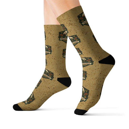 Paddle Daddy Country Club Socks – Chloe-Stamped Lore for Your Feet Rustic Camp-Themed Sublimation Socks, Cozy Adventure Gift, Hiking Accessories, Camping Gear, Unique Sock Design