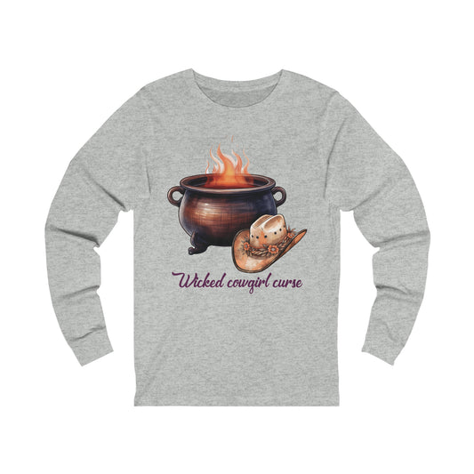 Wicked Cowgirl Curse Western Halloween Unisex Jersey Long Sleeve Tee