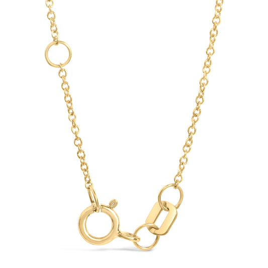 10K Yellow Gold 1/10 Cttw Diamond Paperclip Charm Adjustable Link Bracelet (I-J Color, I1-I2 Clarity) - 7.25 Inch