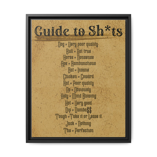 Guide to Sh*ts Framed Wall Art Print, Humorous Decor, Office Wall Art, Gift for Friends, Humor, Unique Housewarming Gift