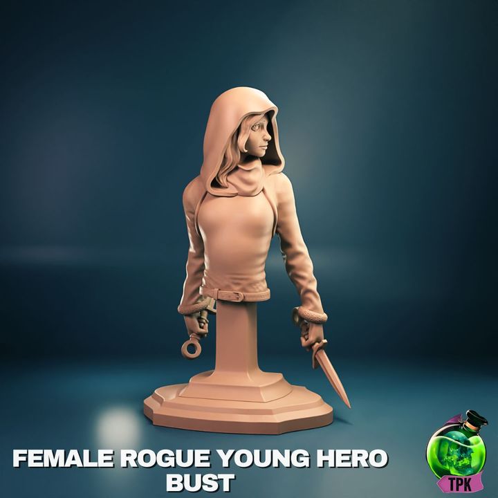 Young Elven Rogue Girl - Bust & Full Miniature