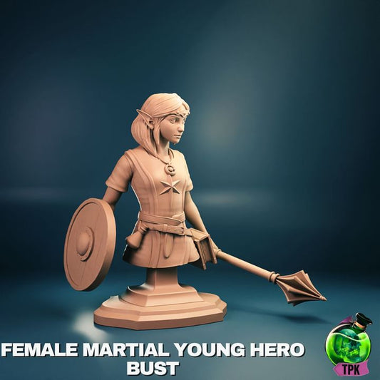 Young Elven Warrior Girl - Bust & Full Miniature