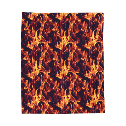 Turn up the heat with the Flame Burst Velveteen Plush Blanket