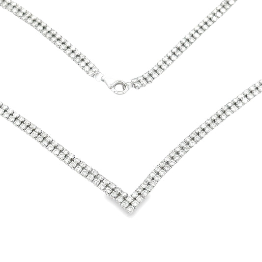 7.00ct Diamond Tennis Necklace 14KT White Gold