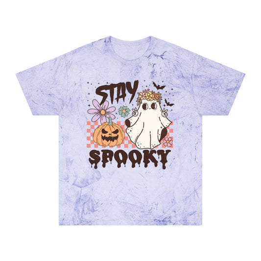 Stay Spooky Retro Groovy Halloween Unisex Color Blast T-Shirt Gifts for Him Gifts for Her