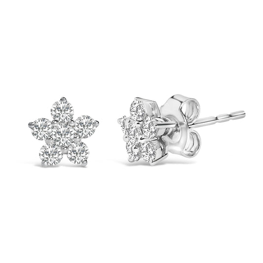 10K White Gold 1/2 Cttw Lab Grown Diamond Star Stud Earrings
