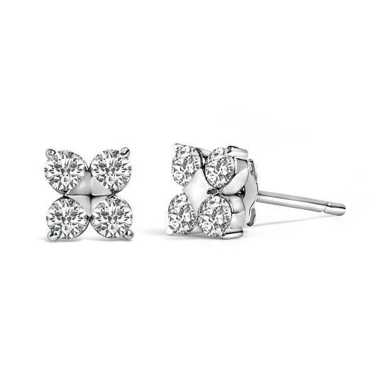 10K White Gold 1/2 Cttw Lab Grown Diamond Snowflake Stud Earrings