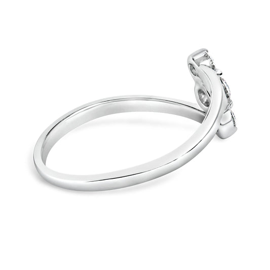 10K White Gold 1/4 Cttw Lab Grown Diamond Vertical Three Stone Ring