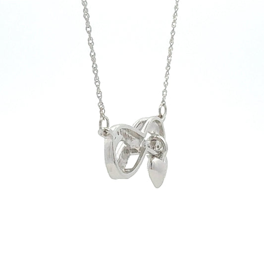 .04ct Diamond Cross Religious Pendant Sterling Silver