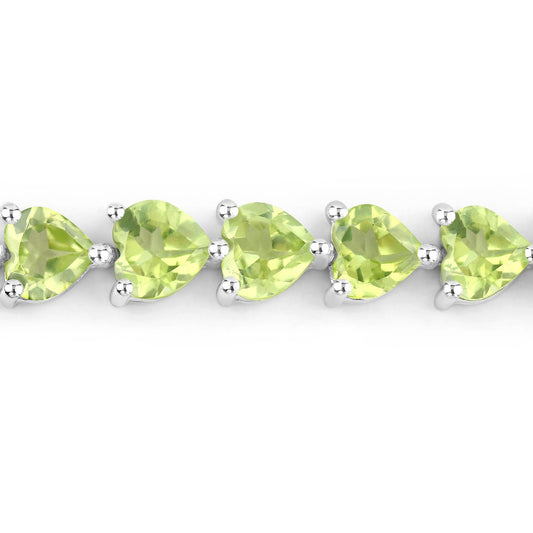 13.64 Carat Genuine Peridot .925 Sterling Silver Bracelet