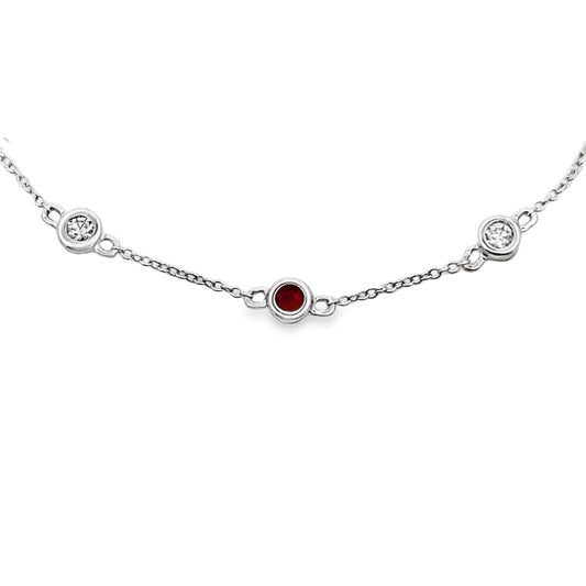 .25ct Ruby Diamond Bracelet 14KT White Gold