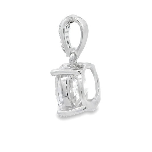 3.00ct Moissanite Pendant Sterling Silver