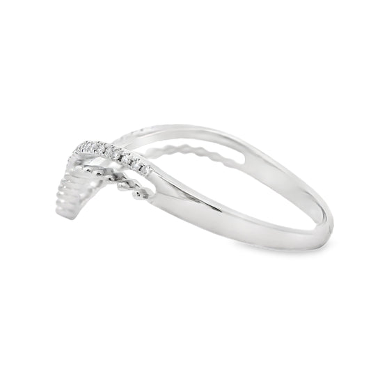 .09ct Diamond Fashion band rings 10KT White Gold