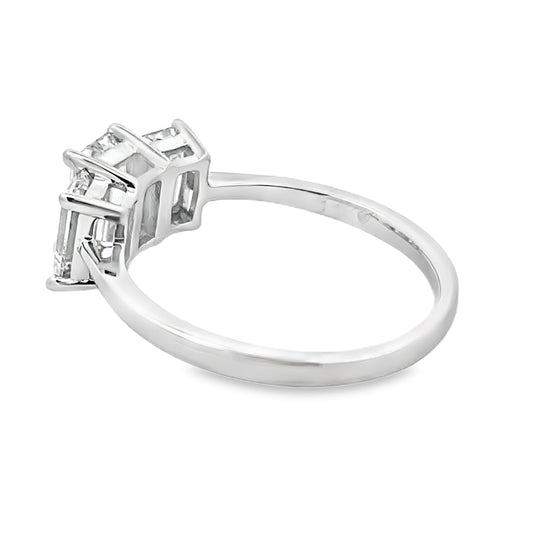 2.00ct Lab Grown Diamond 3 Stone Ring 14KT White Gold