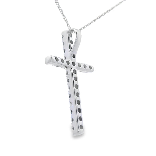 .33ct Diamond Cross Religious Pendant 14KT White Gold
