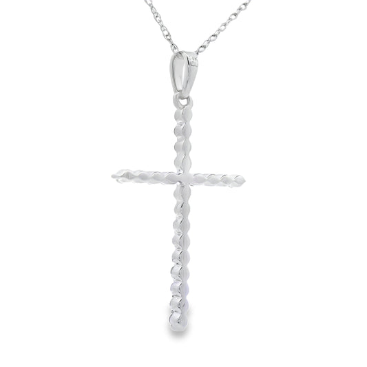 .21ct Diamond Cross Religious Pendant 14KT White Gold
