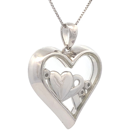 .02ct Diamond Heart Love Pendant Sterling Silver