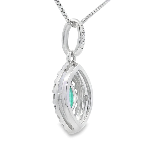 .21ct Emerald Diamond Fashion Pendants 10KT White Gold