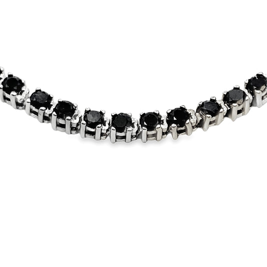 2.27ct Black Diamond Tennis Bracelet Sterling Silver