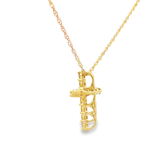 .15ct Diamond Cross Religious Pendant 14KT Yellow Gold