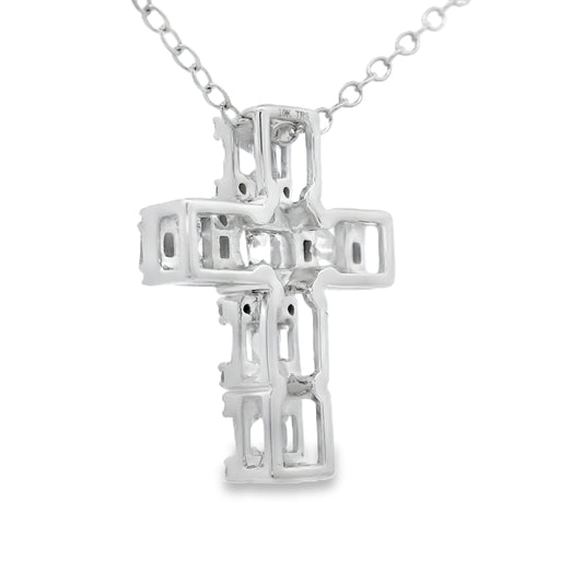 .50ct Diamond Cross Religious Pendant 10KT White Gold