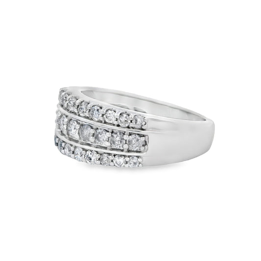 1.00ct Diamond Wedding Band Ring 10KT White Gold