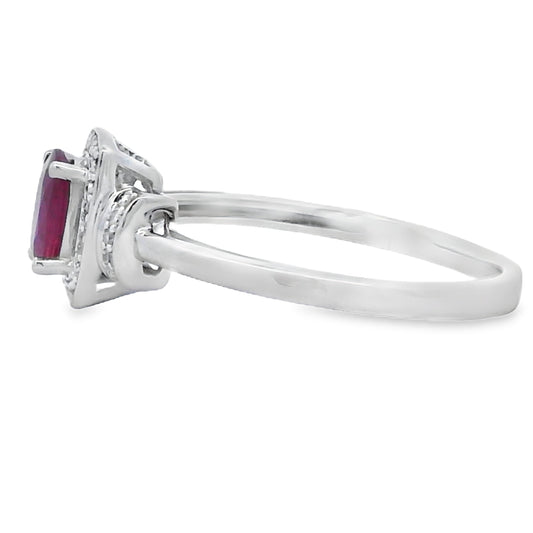 .65ct Ruby Diamond Ring 10KT White Gold