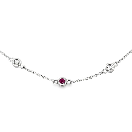 .16ct Ruby Diamond Bracelet 14KT White Gold