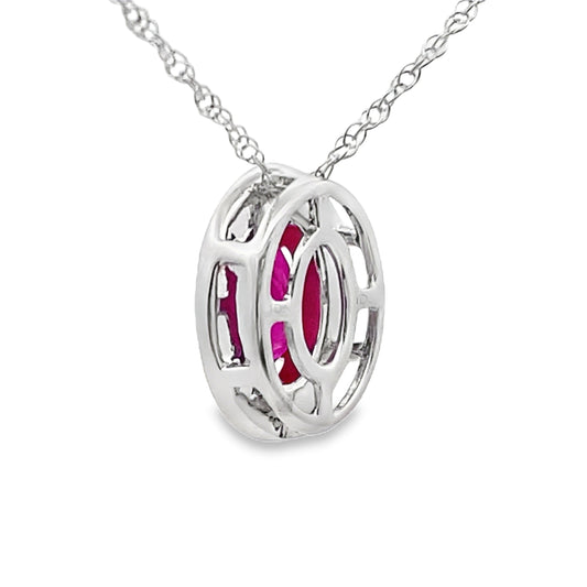 .63ct Ruby Diamond Fashion Pendants 10KT White Gold