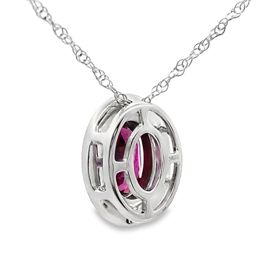 .52ct Garnet Diamond Fashion Pendants 10KT White Gold