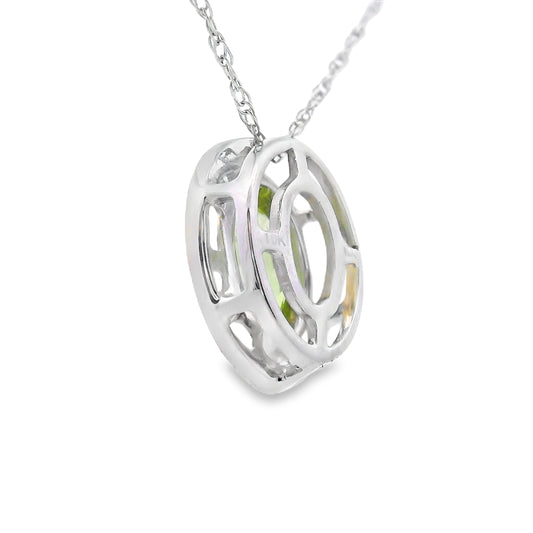 .52ct Peridot Diamond Fashion Pendants 10KT White Gold